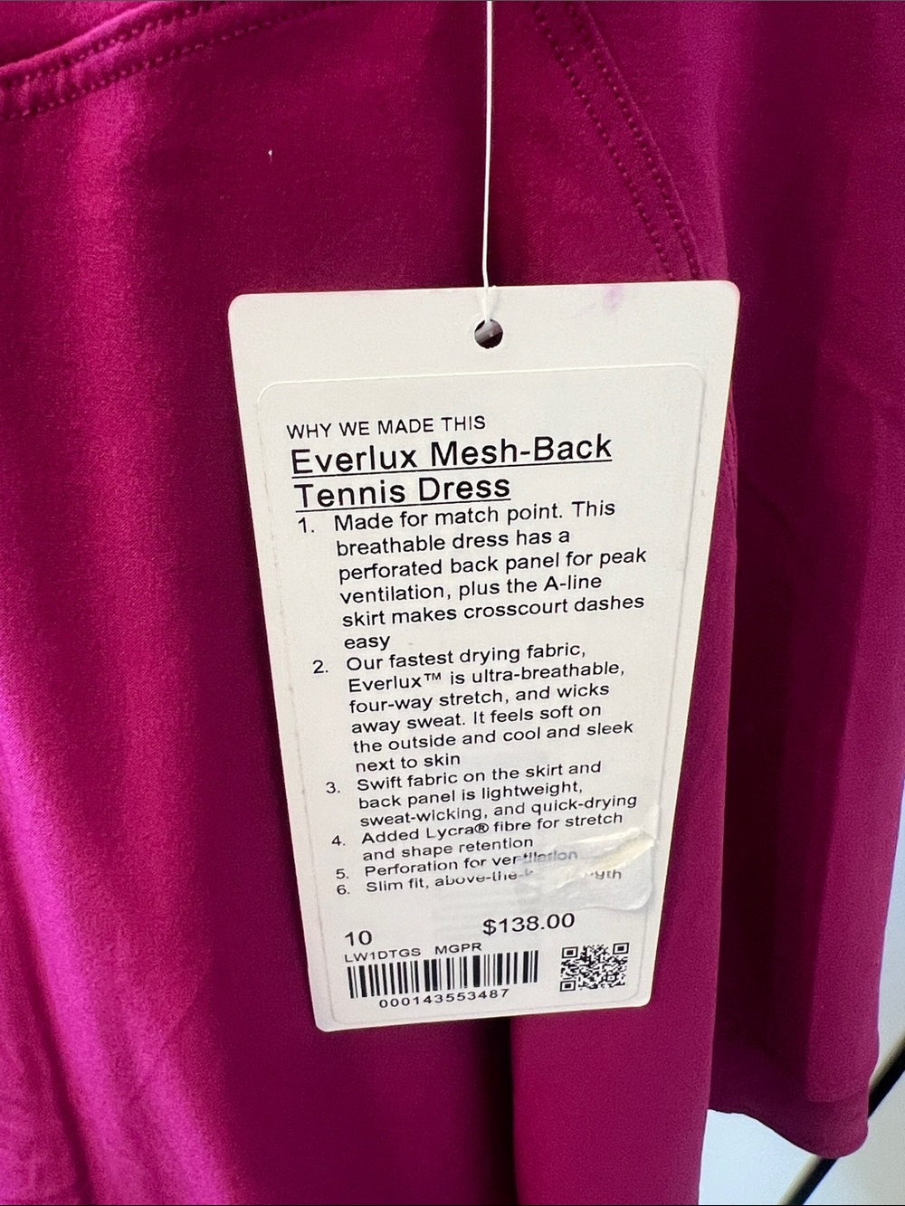lululemon Everlux Mesh Back Dress - Picture 2 of 5